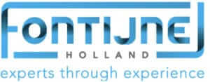 Logo of Fontijne Holland with blue font