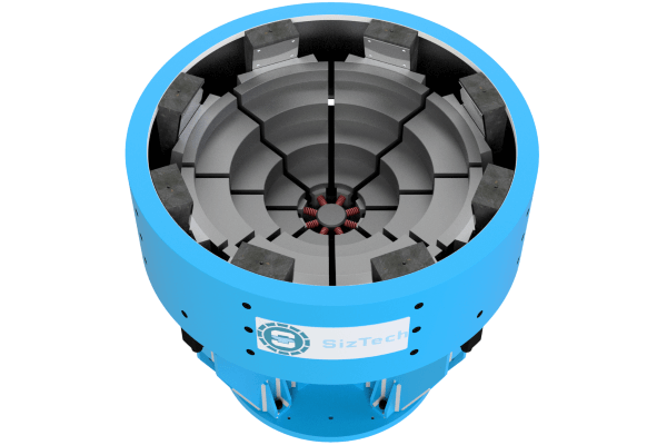 A retracted shrinker by SizTech A retracted shrinker for metal forming